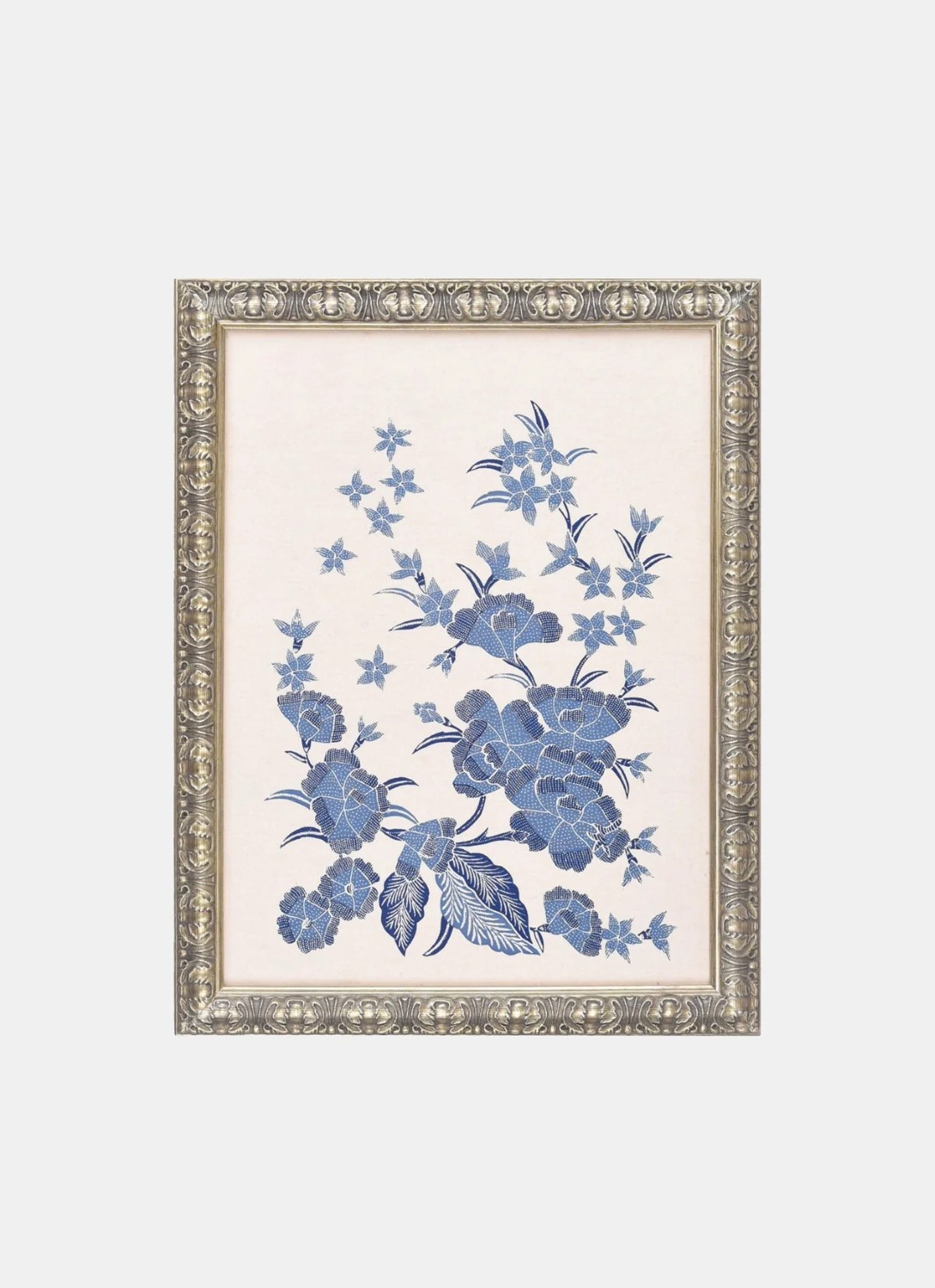 Blue & White Bouquet with Kawung Background 06