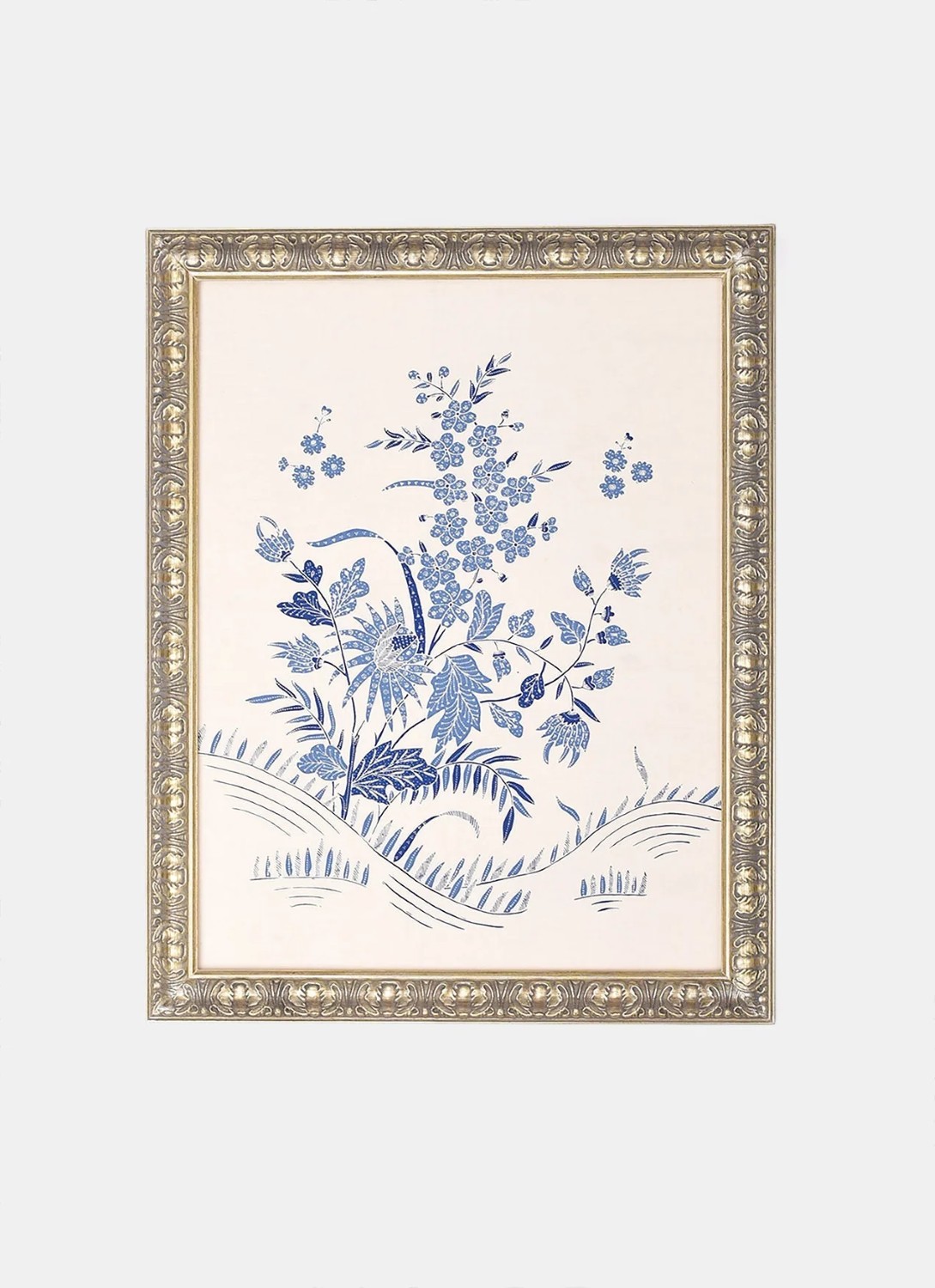 Blue & White Bouquet with Kawung Background 09