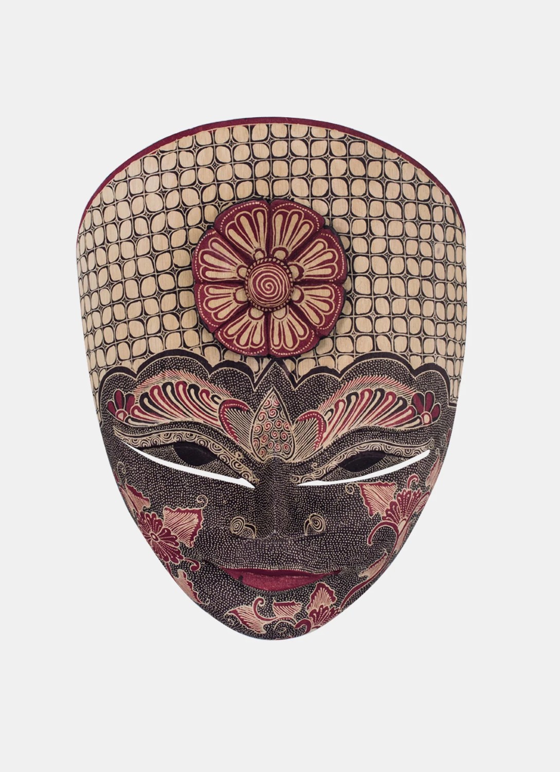 Heritage Batik Mask – Regal Carved Crown L